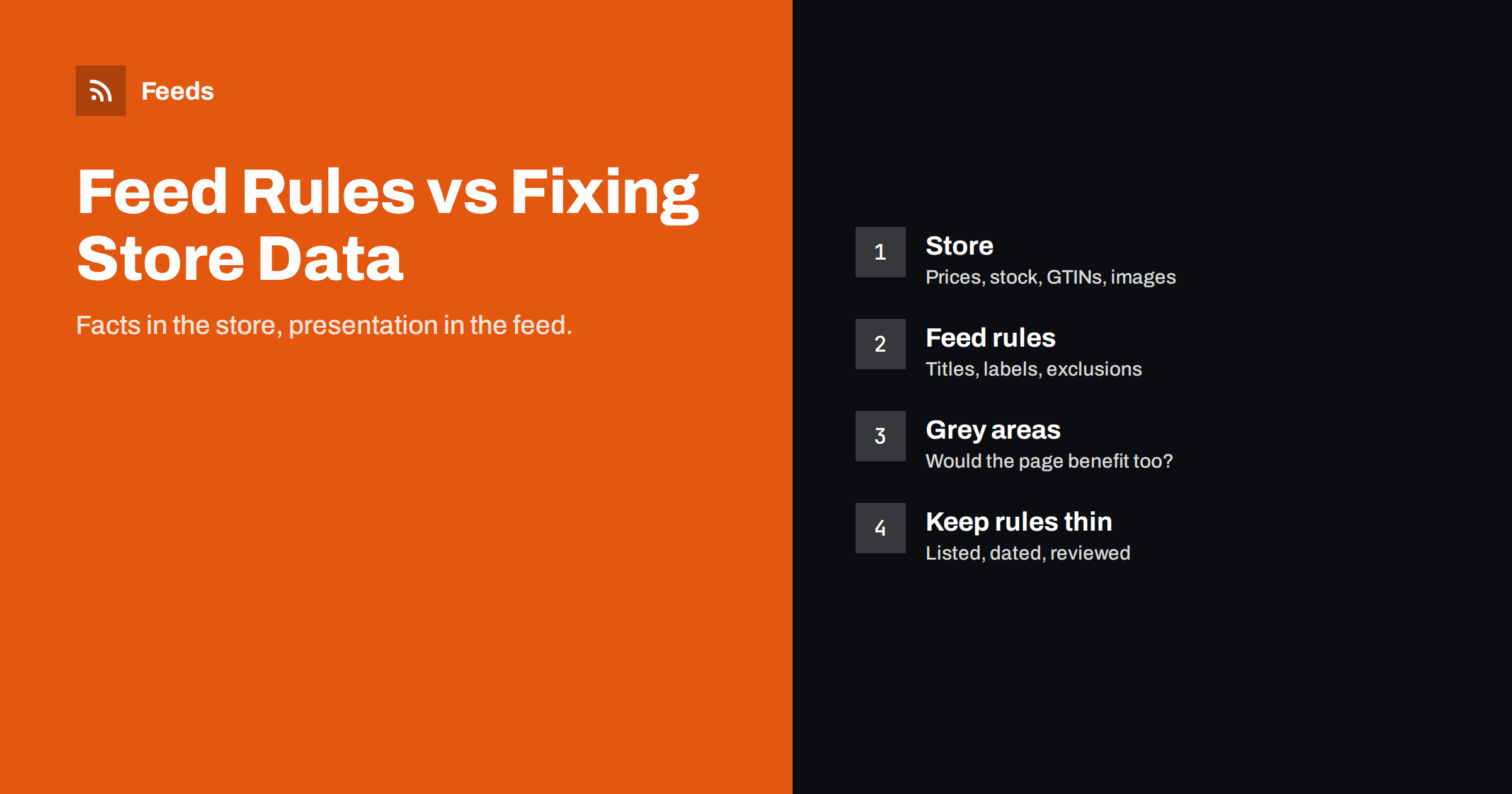 Feed Rules vs Fixing Store Data: Where to Make Changes