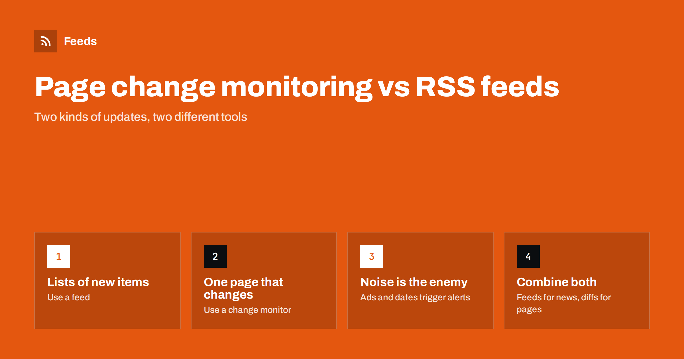 Page Change Monitoring vs RSS Feeds: Which Do You Need?