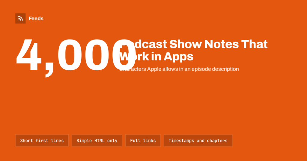 Podcast Show Notes in RSS: Formatting That Works in Apps