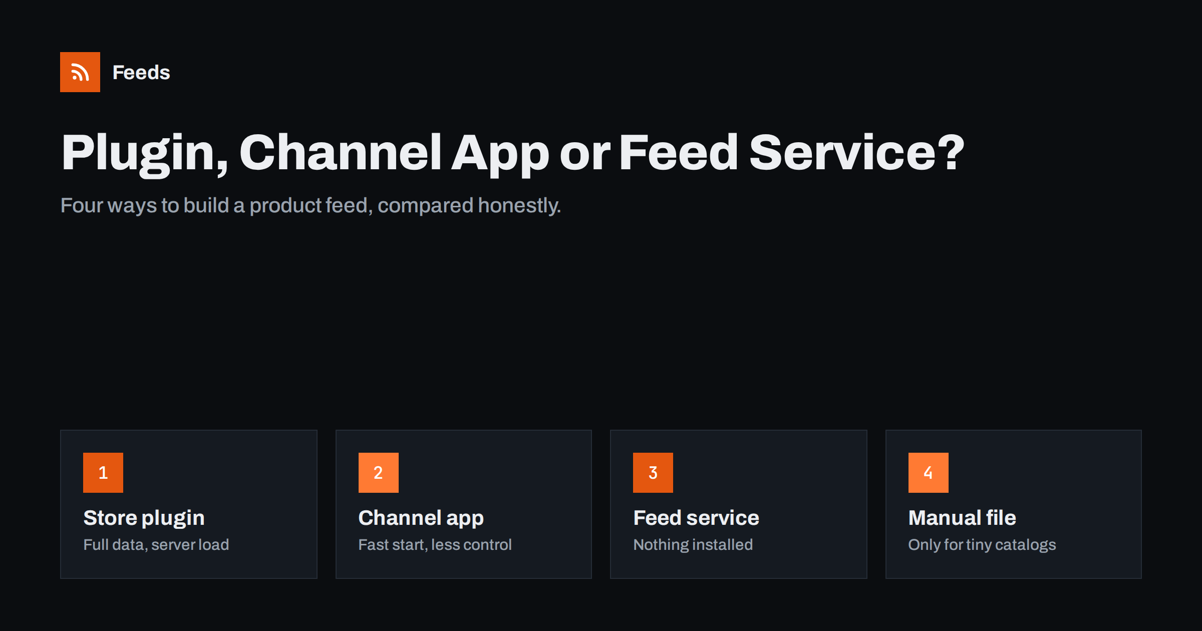 Feed Plugin, Channel App or Feed Service: How to Choose