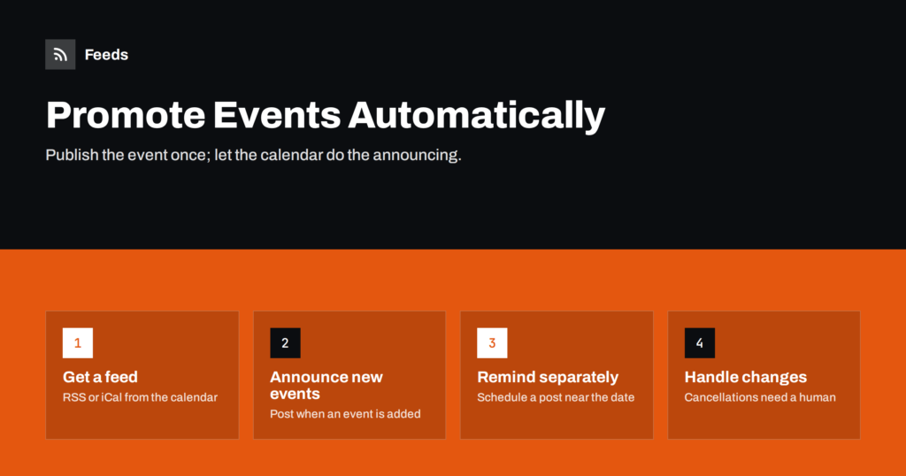 How to Promote Upcoming Events Automatically from a Calendar