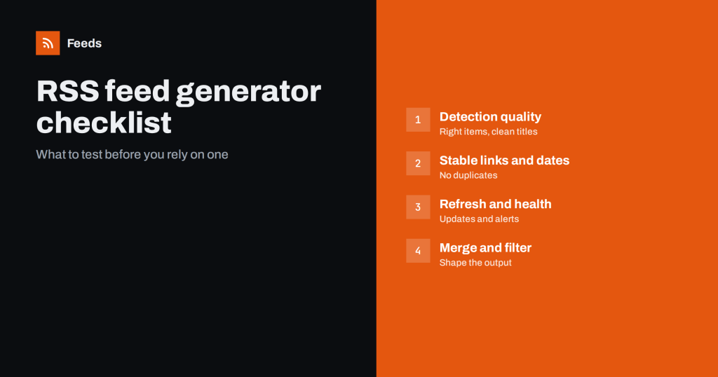RSS Feed Generator Checklist: What to Check Before You Pick