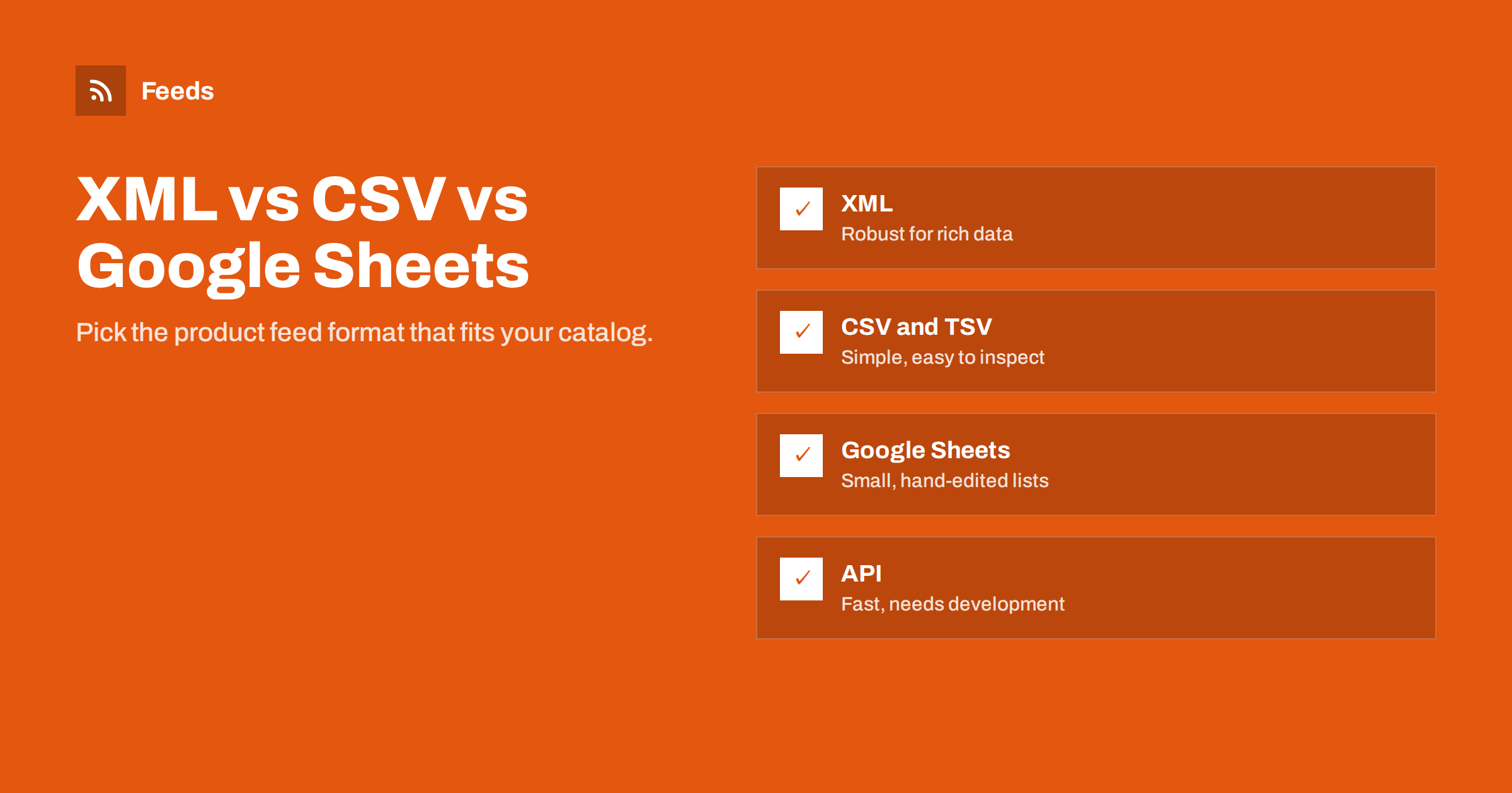 XML vs CSV vs Google Sheets: Which Product Feed Format?