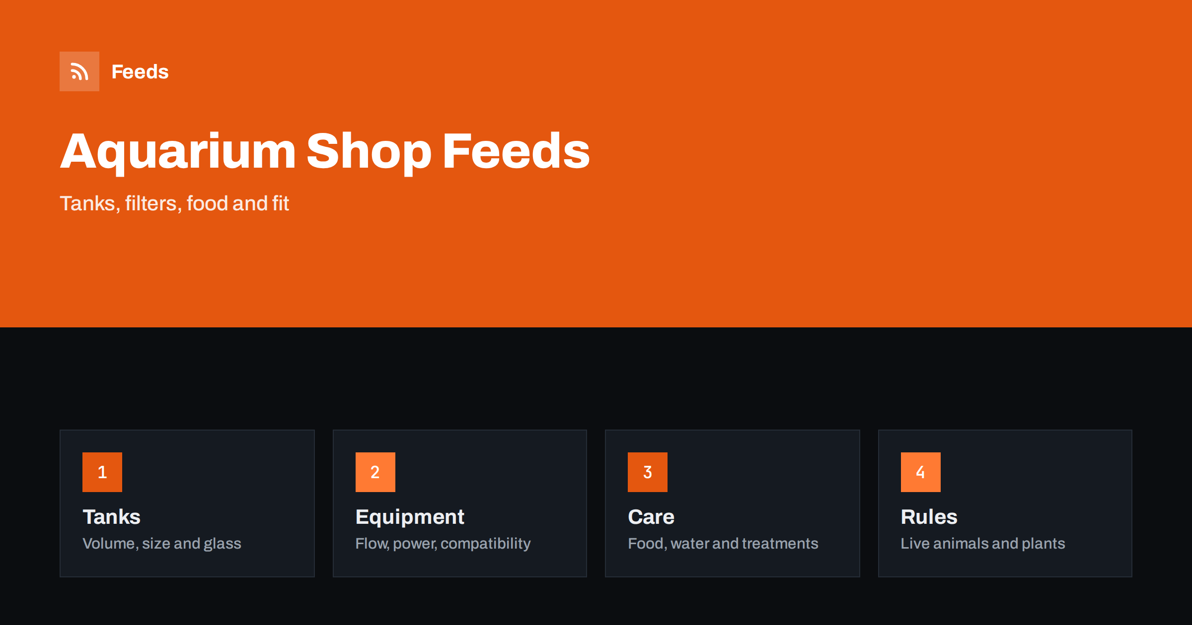 Product Feeds for Aquarium and Fish Supplies Stores