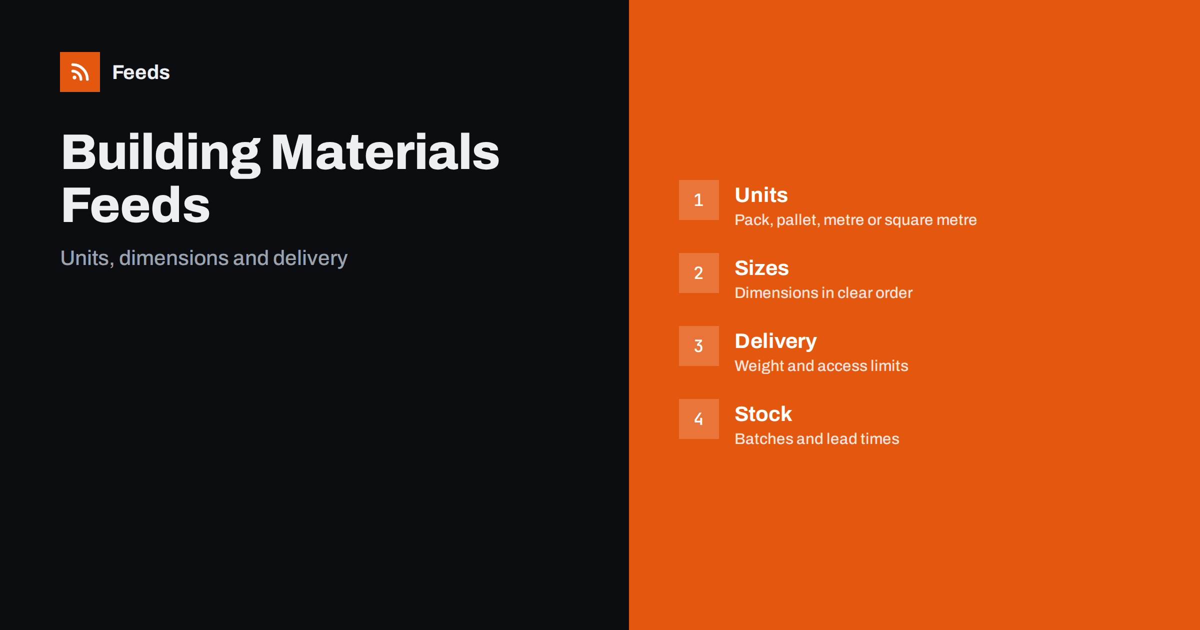 Product Feeds for Building Materials and Timber Merchants