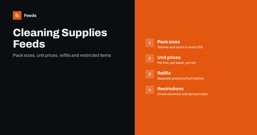 Product Feeds for Cleaning Supplies and Household Goods