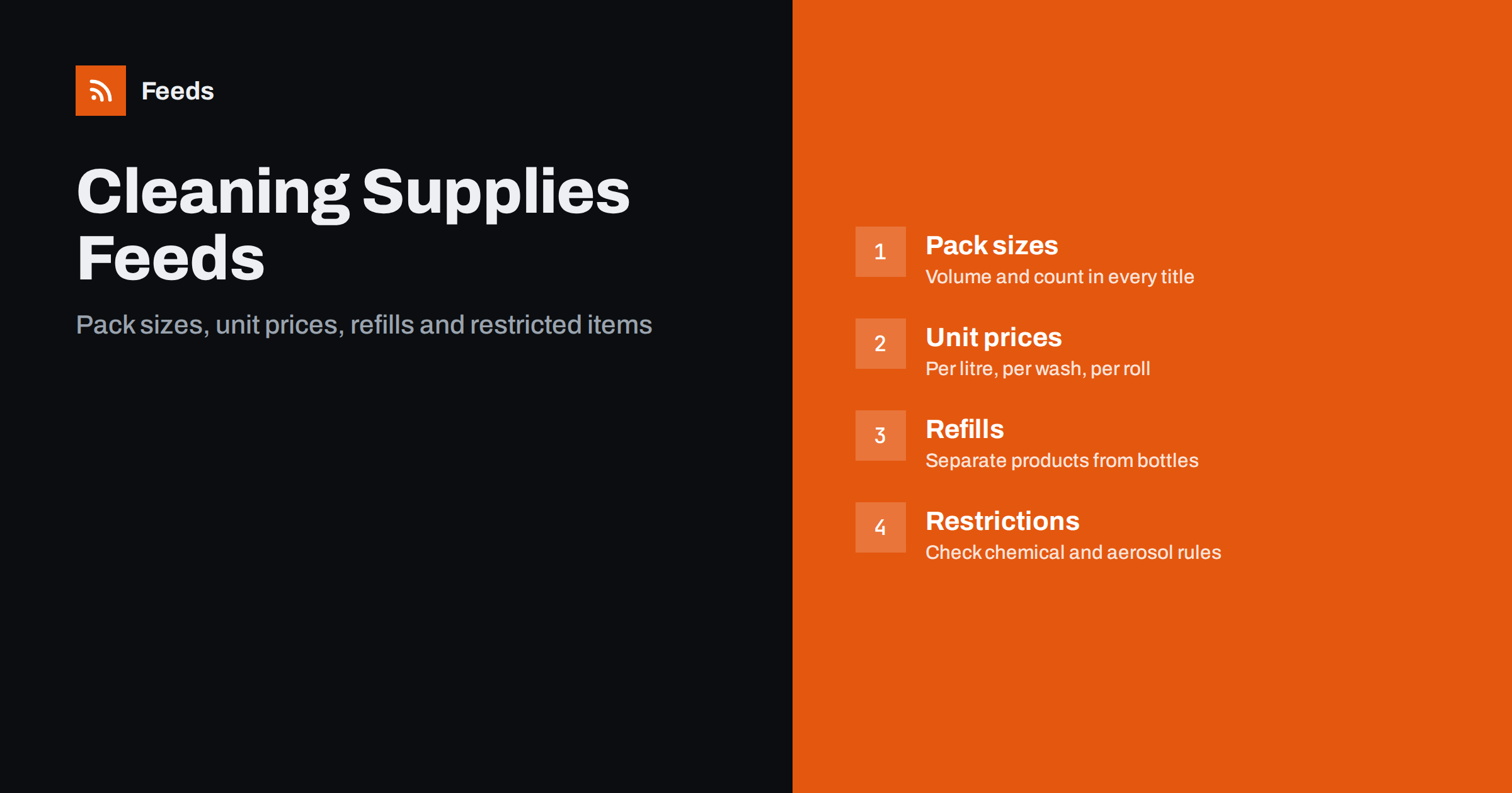 Product Feeds for Cleaning Supplies and Household Goods