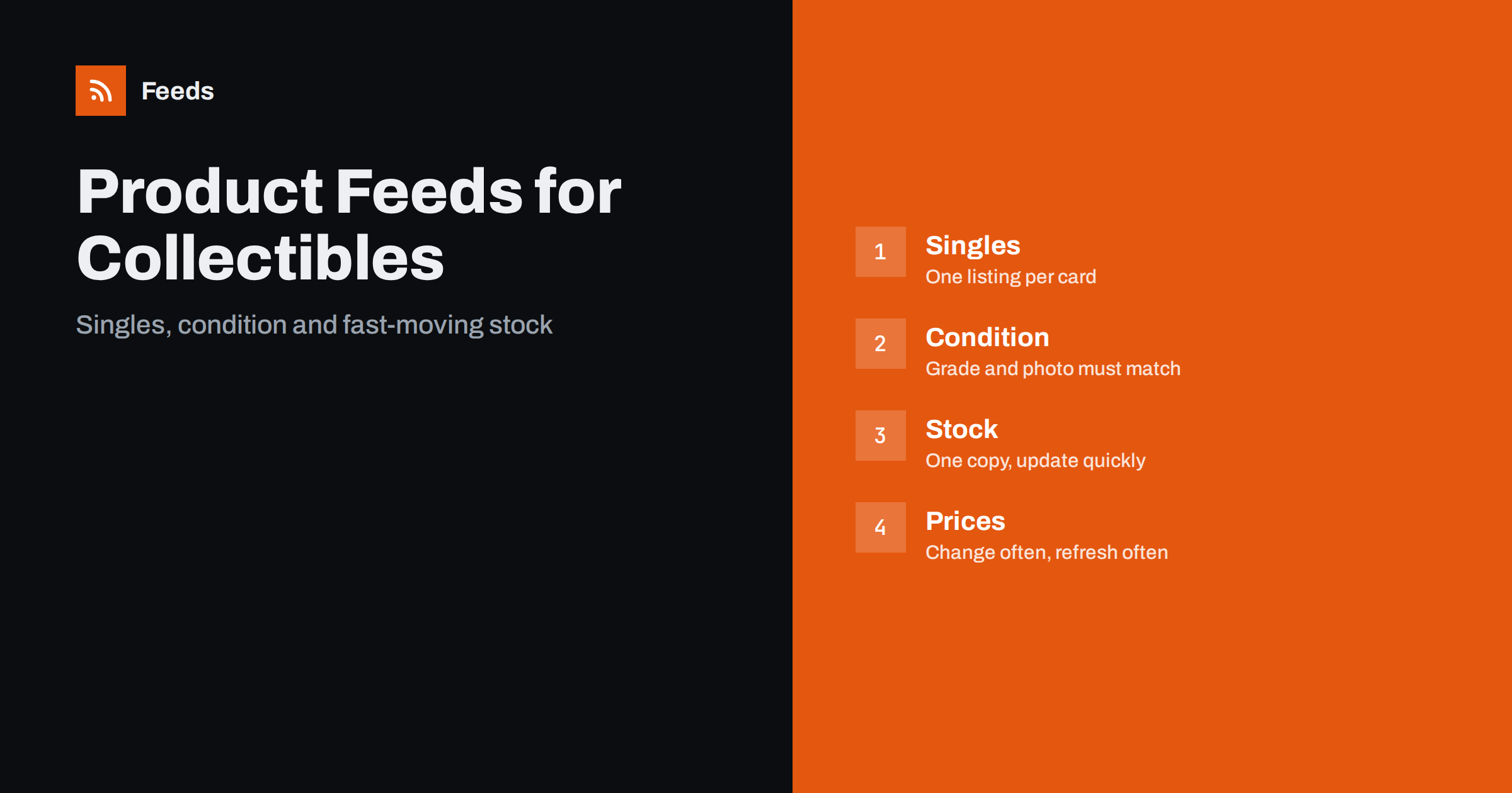 Product Feeds for Collectibles and Trading Card Stores