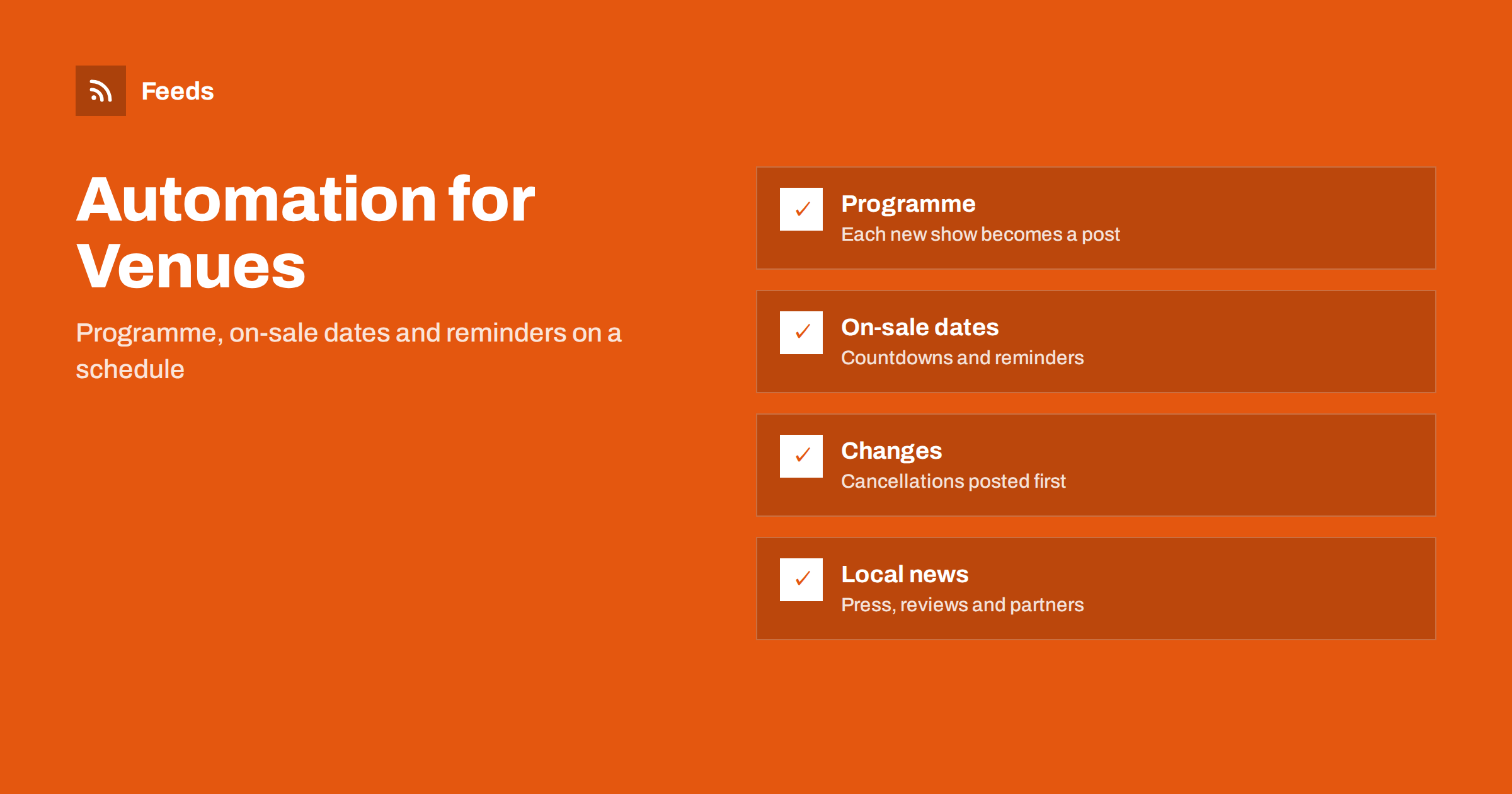 Content Automation for Theatres, Cinemas and Live Venues