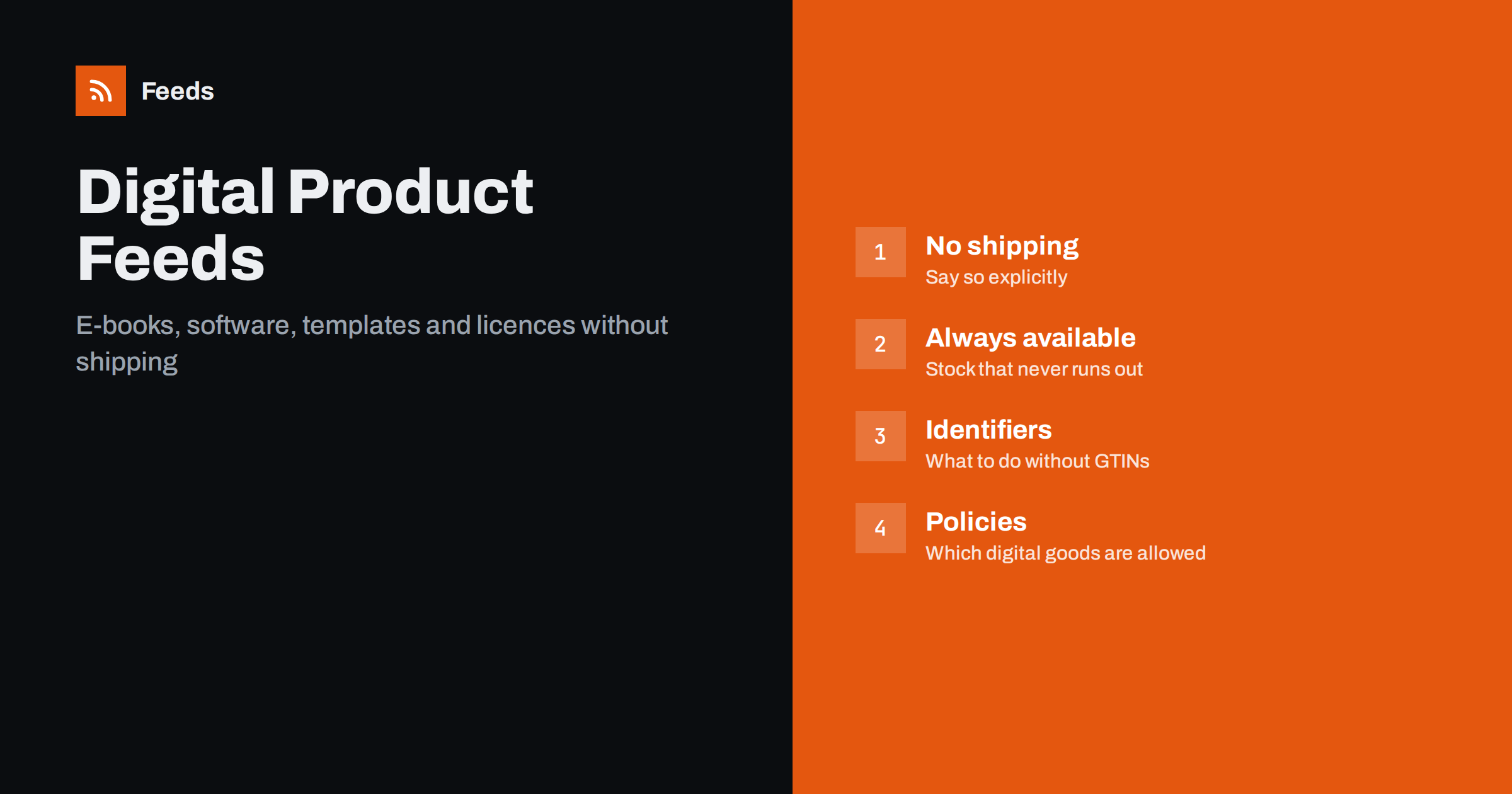 Product Feeds for Digital Products, Downloads and Licences