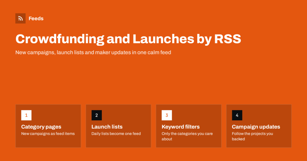 Follow Crowdfunding Campaigns and Product Launches with RSS
