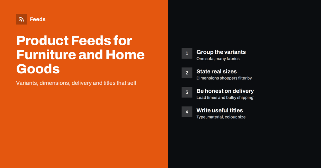Product Feeds for Furniture and Home Goods Stores