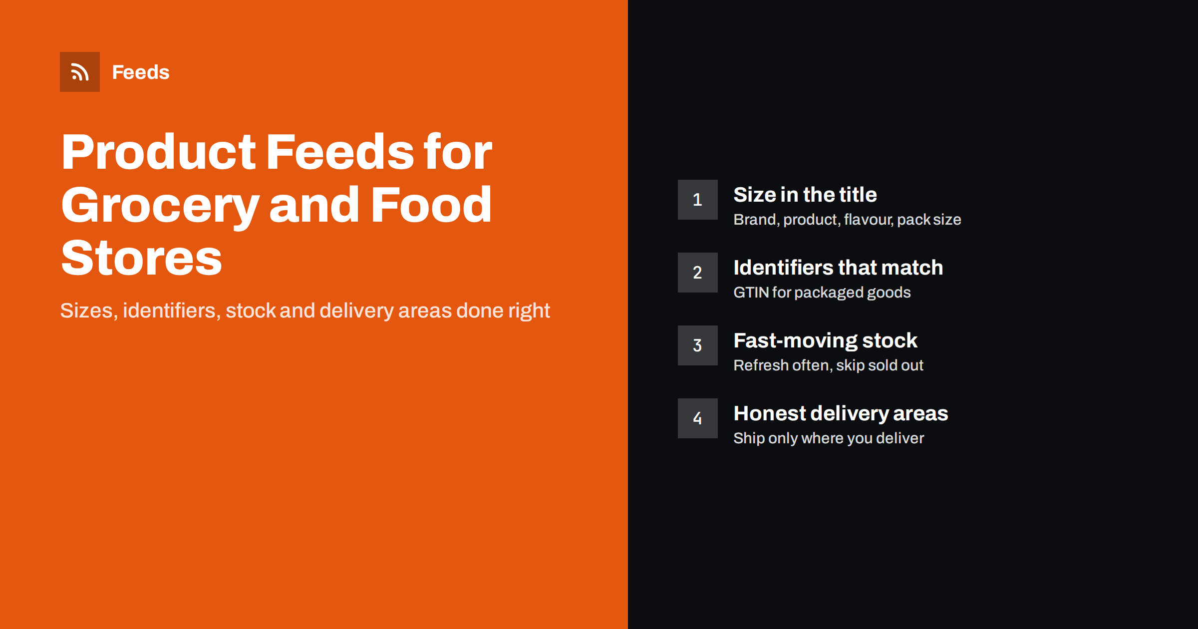 Product Feeds for Grocery and Food Stores: What to Include