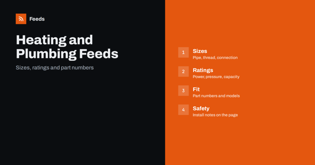 Product Feeds for Heating, Plumbing and HVAC Supplies