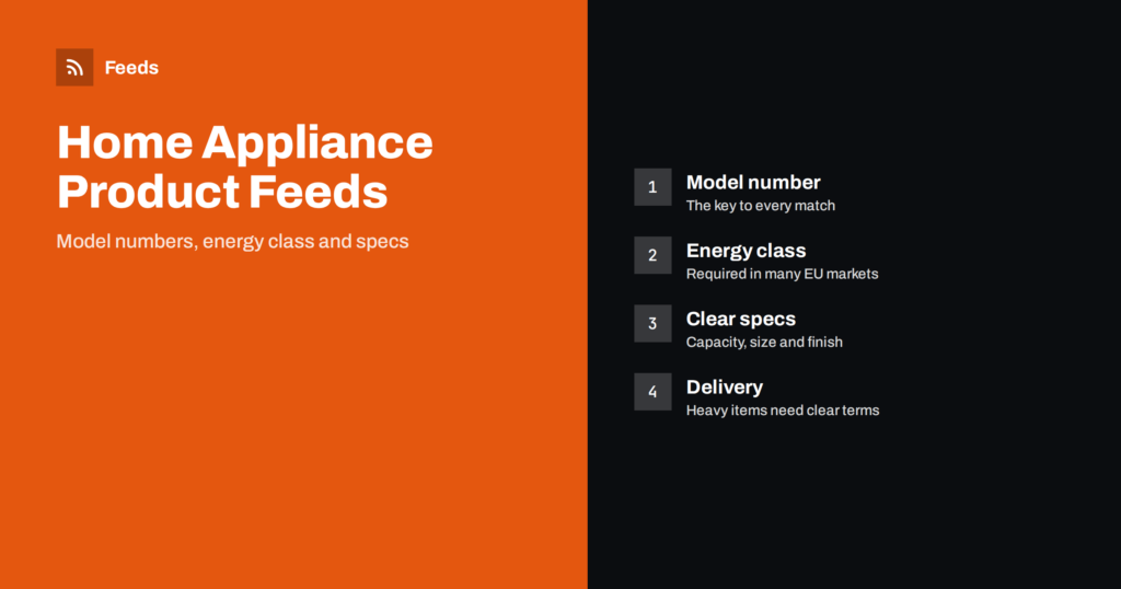 Home Appliance Product Feeds: Energy Labels and Specs