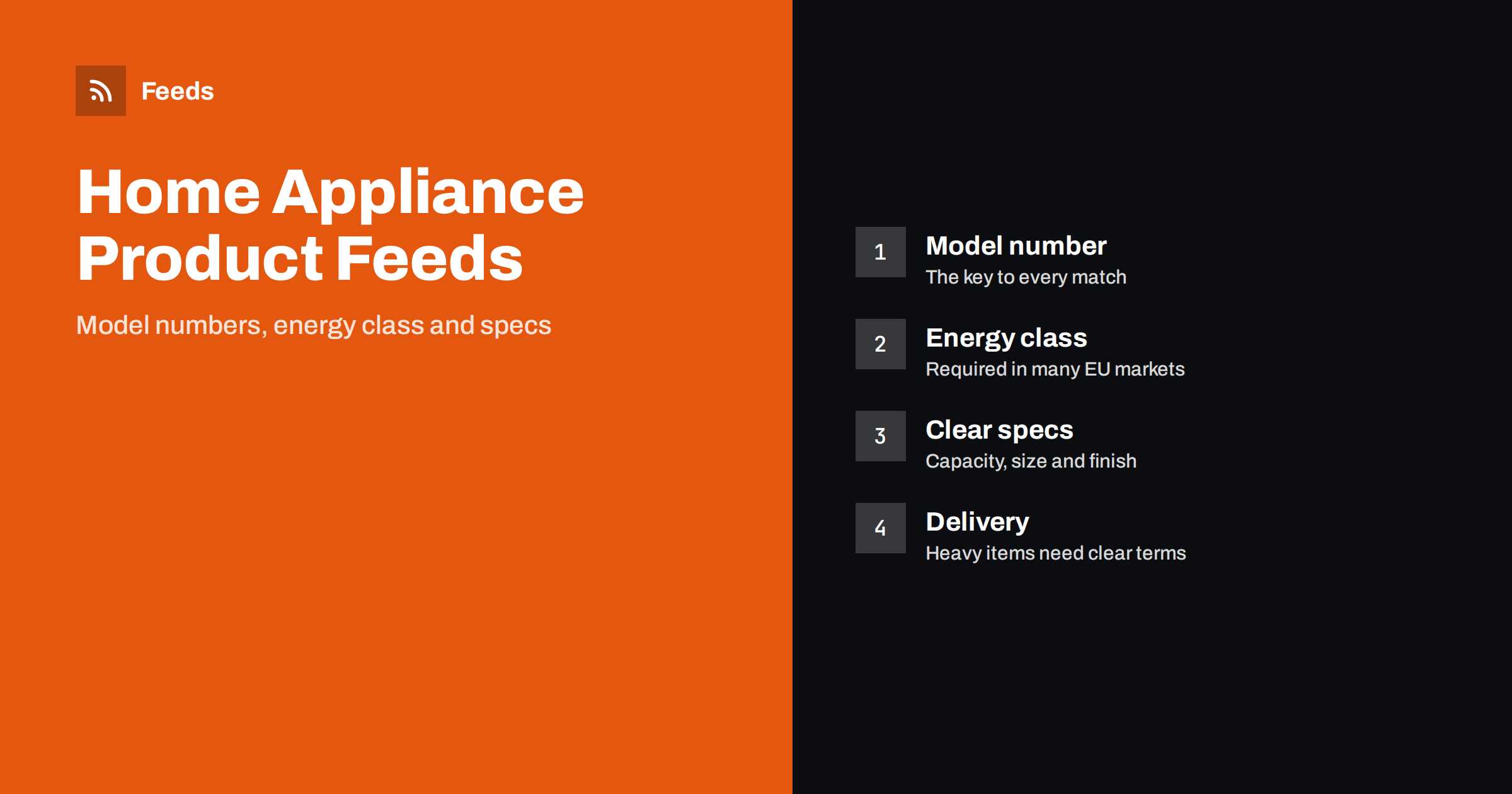 Home Appliance Product Feeds: Energy Labels and Specs