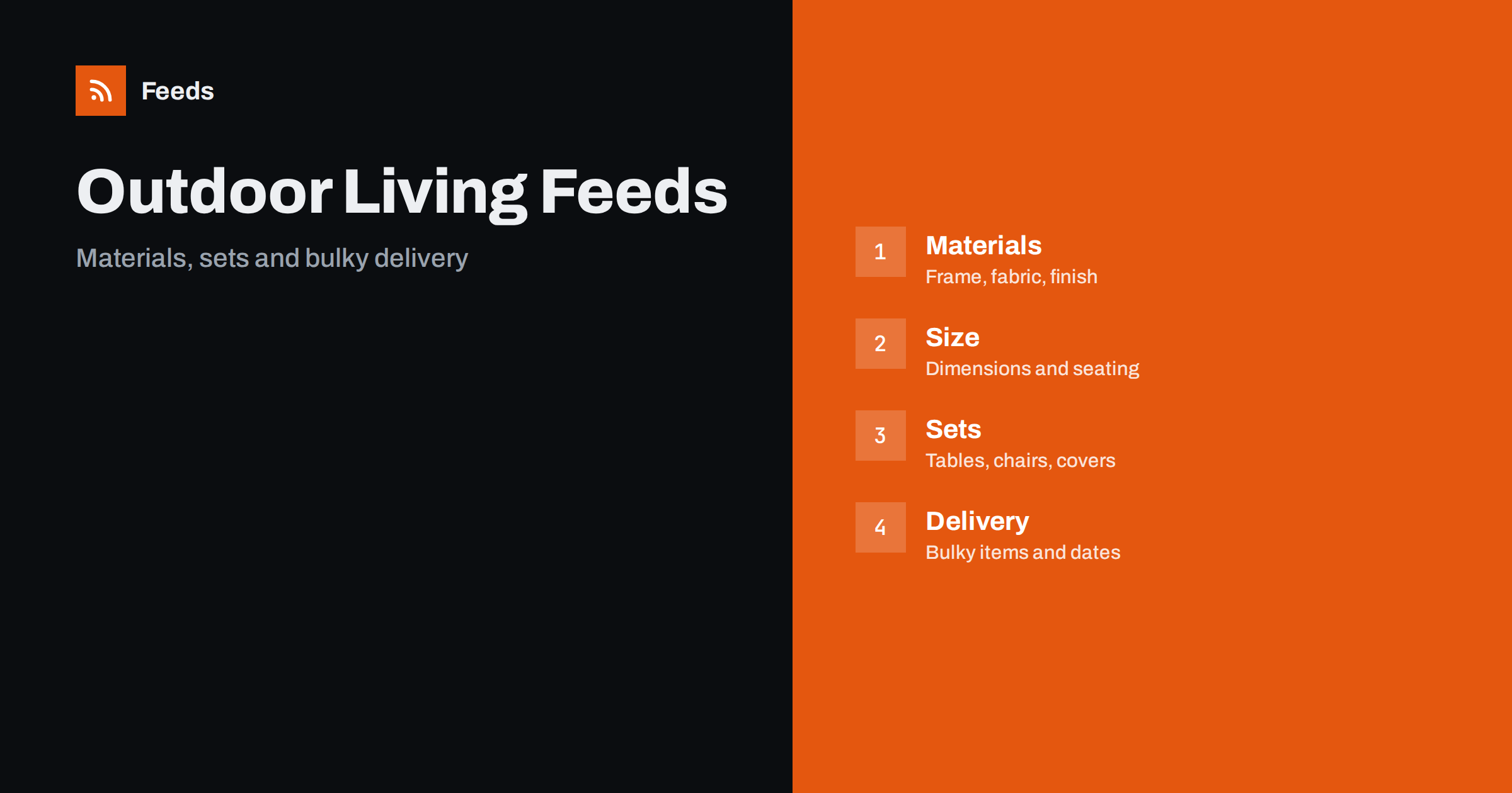 Product Feeds for Outdoor Furniture, Patio and BBQ Stores