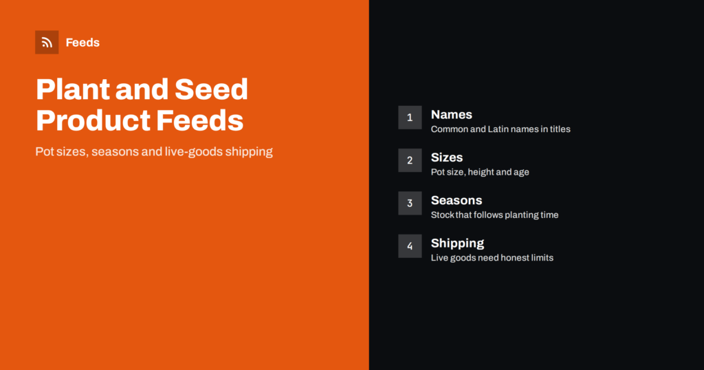 Product Feeds for Plant Nurseries and Seed Stores