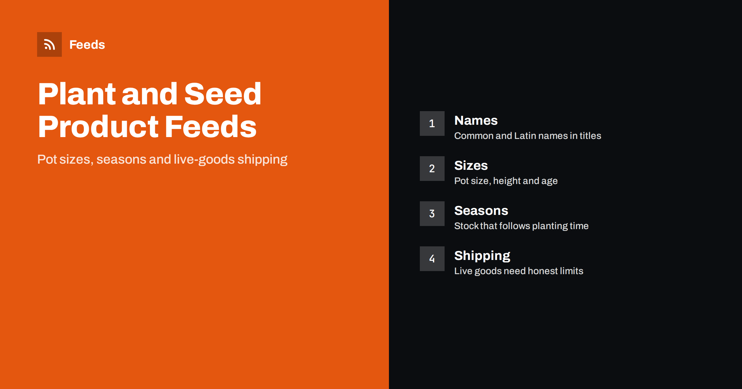 Product Feeds for Plant Nurseries and Seed Stores