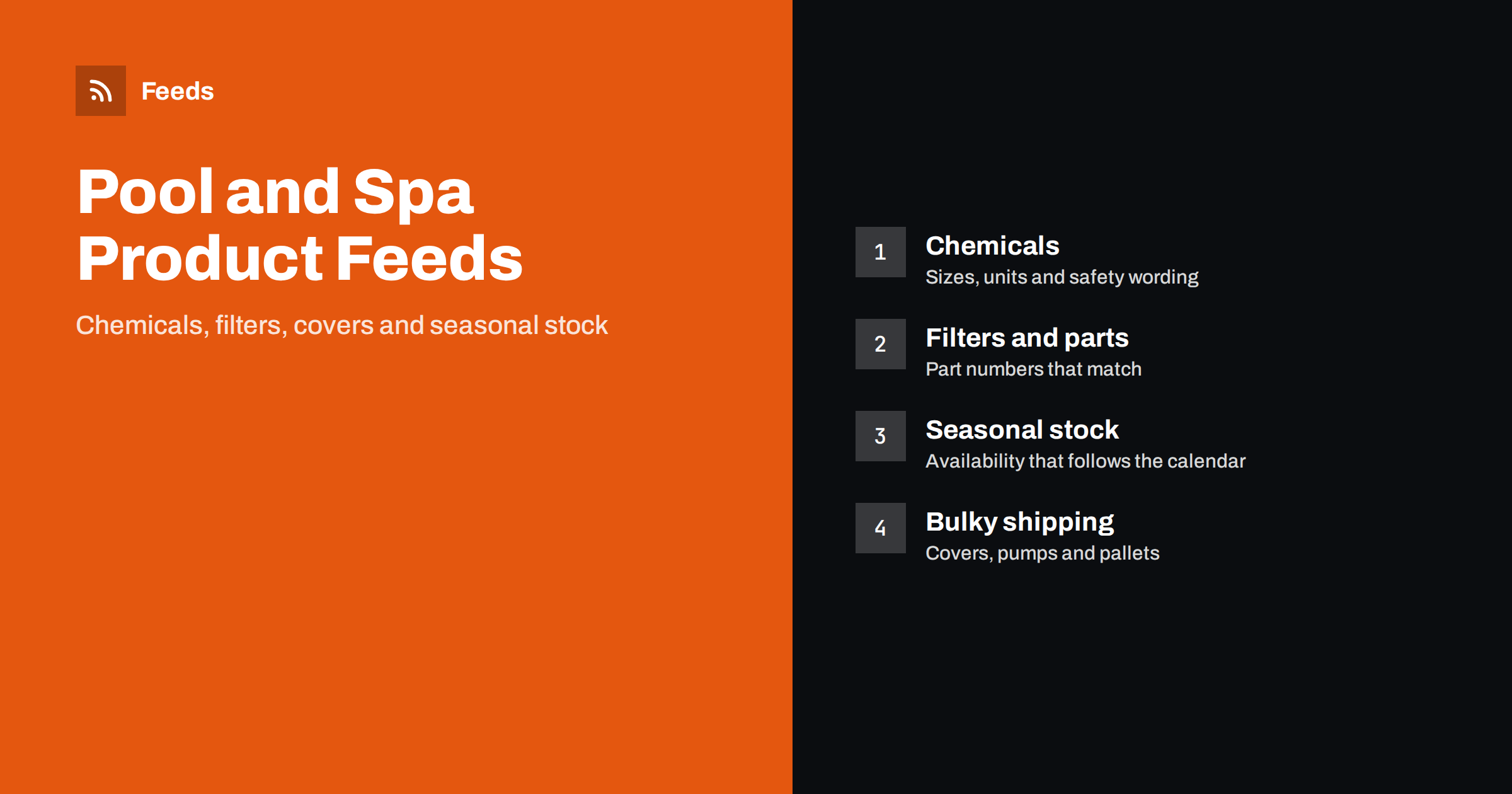 Pool, Spa and Hot Tub Supplies: Building a Product Feed