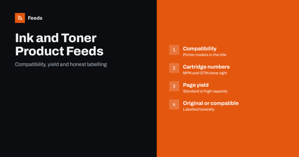 Product Feeds for Printer Ink, Toner and Cartridge Stores