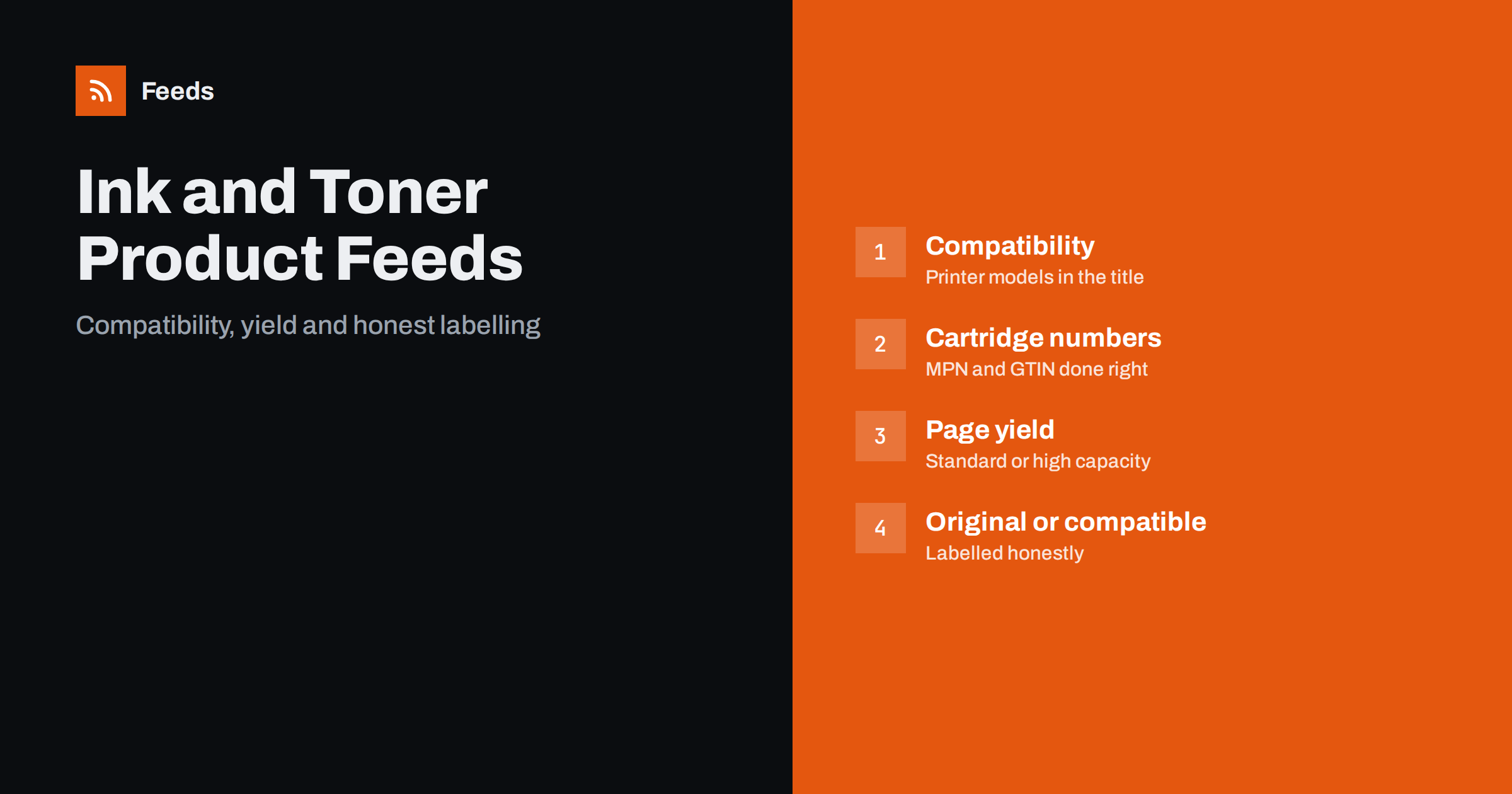 Product Feeds for Printer Ink, Toner and Cartridge Stores