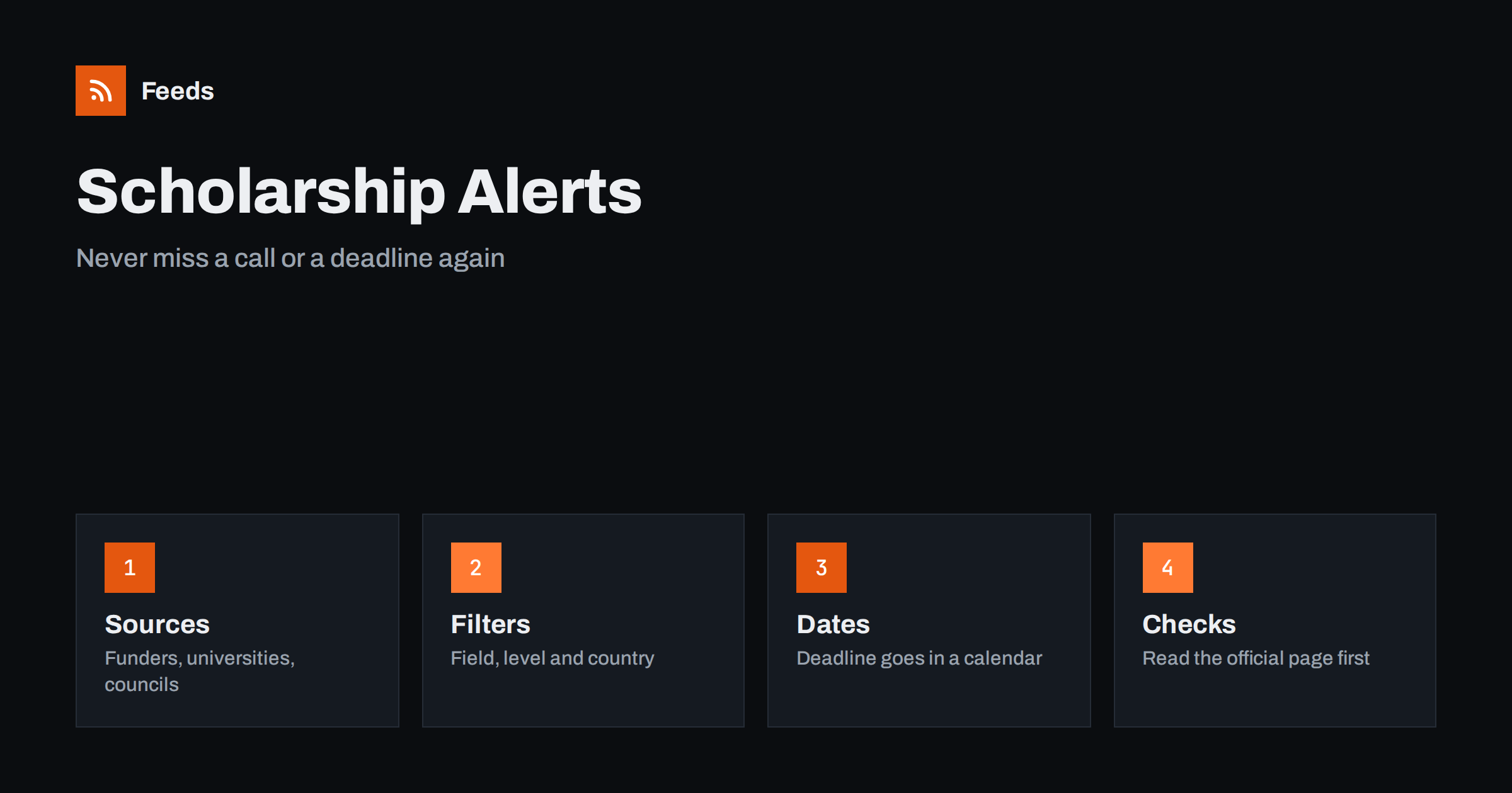 Scholarships and Application Deadlines: Follow Them with RSS
