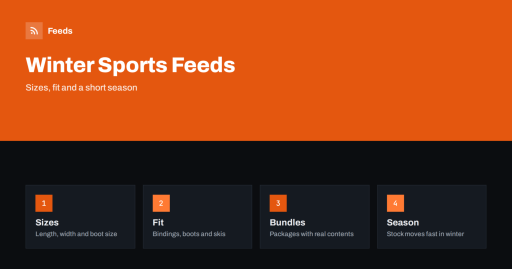 Product Feeds for Ski and Winter Sports Gear: Sizes and Seasons