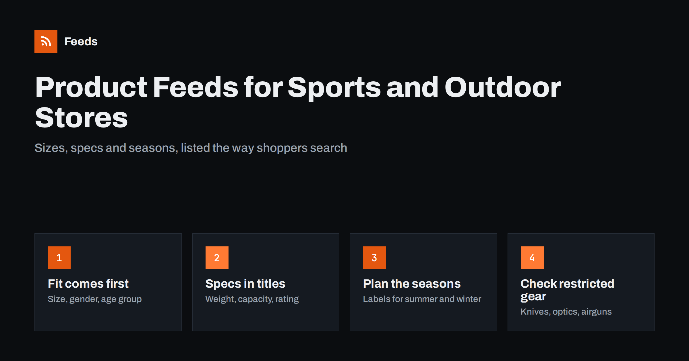 Product Feeds for Sports and Outdoor Stores: What to Include