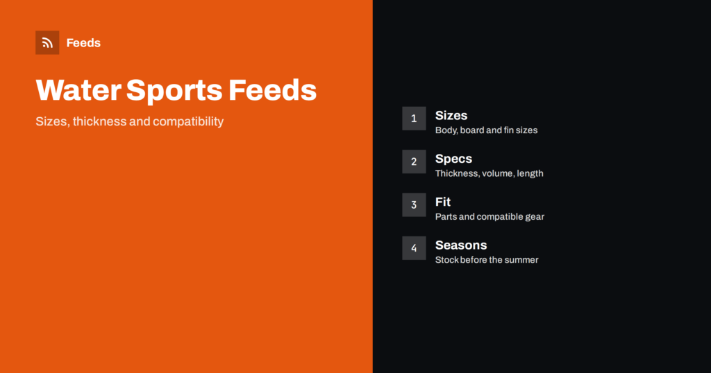 Product Feeds for Surf, Diving and Water Sports Gear