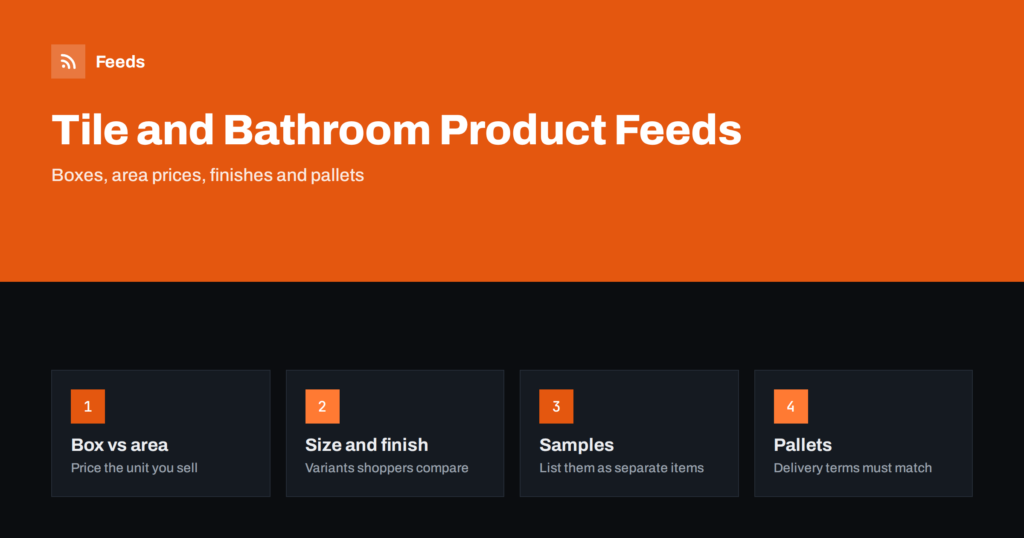 Product Feeds for Tiles, Flooring and Bathroom Stores
